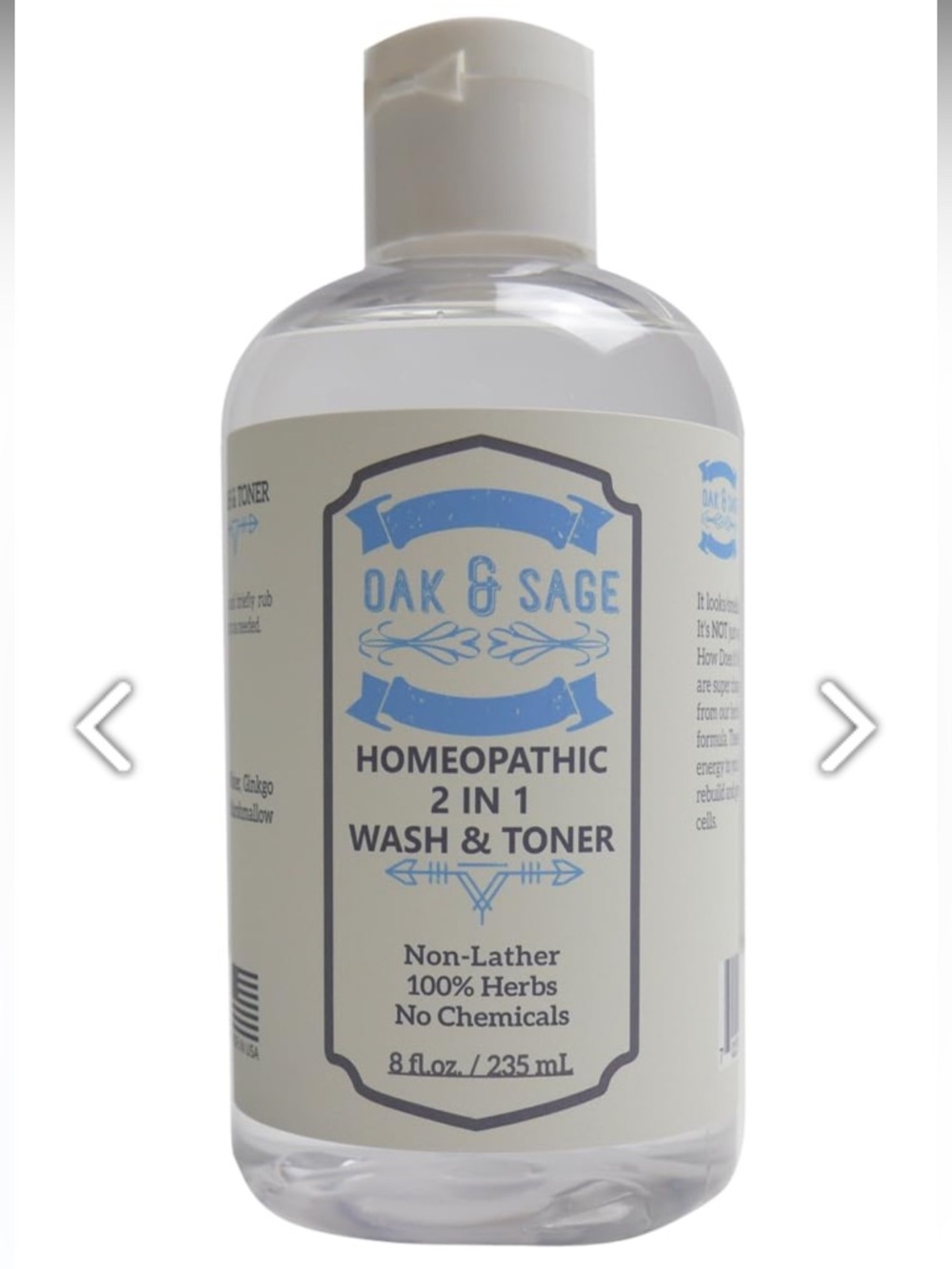 Oak & Sage Homeopathic 2-in-1 Wash & Toner